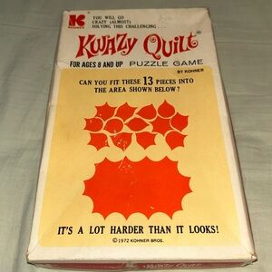 Vintage 1975 Kwazy Quilt Puzzle Game By Gabriel